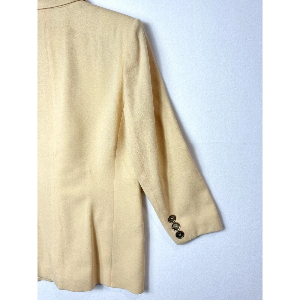 Christian Dior Wool 30 Montaigne Bar Jacket Blazer Neutral Pale Yellow USA Sz 12